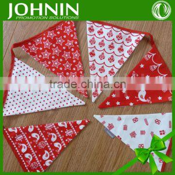 Home Double Sides Cotton Printed decorative flags on string