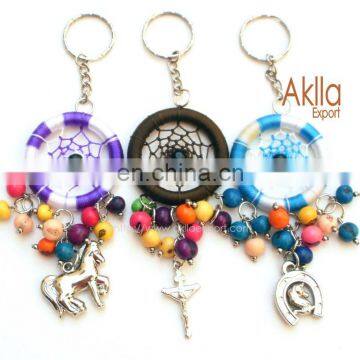 Ecological Keychains with Dreamcatcher and Seeds
