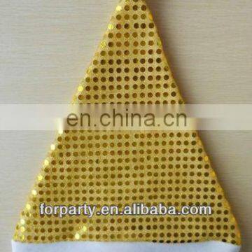 CHN-0135 Gold sequin christmas santa hat