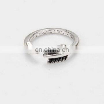 Open Arrow Finger Ring Classic Anti-Silver Zipper Two Triangle Rings Set