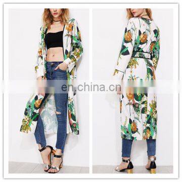 Spring Maxi White Floral Kimono for ladies