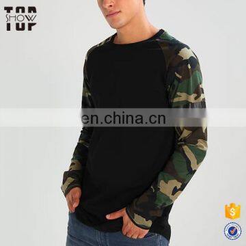 Manufacturer china raglan camo long t shirt men with cheap price