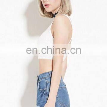 Ladies Floral Mesh Crop Top Plain photo-2
