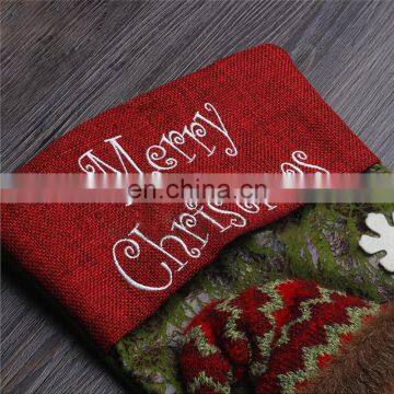 43CM Large 3D Merry Christmas Embroidery Home Decoration Christmas Stockings - Santa Claus photo-5