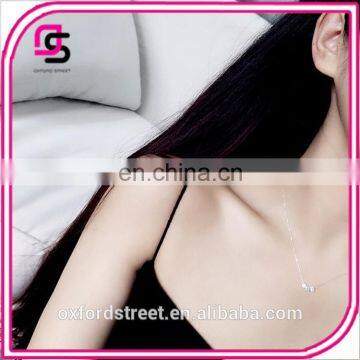 Japan and South Korea Copper Wire Drawing Squares Silver Plated Necklace Chain of Clavicle Paragraphs Woman Contracted Short photo-3