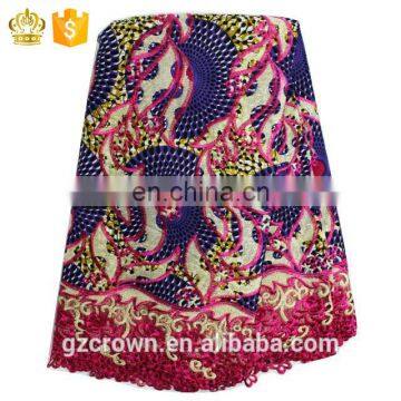 2017High-quality Top Fashion New Designs French Lace Wax Print Fabric African Lace for Make ClothesH170111014 photo-5