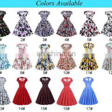 Belle Poque Stock Cap Sleeve V-Neck 17 Patterns Cotton Vintage Retro 50s Dress BP000001-4 photo-6
