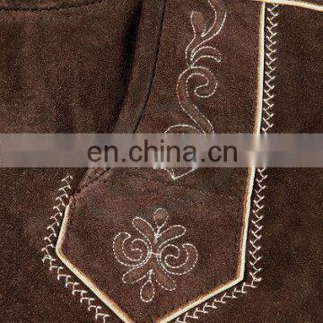 Authentic German Bavarian Lederhosen Dark Brown Suede Leather (Bavarian Clothing) photo-5