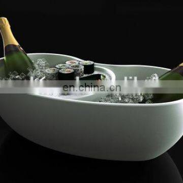 12L Custom Logo Night Club Clear Plastic Ice LED Wine Cooler Bucket