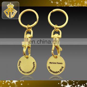 Gold Plating Trolley Coin Keychain