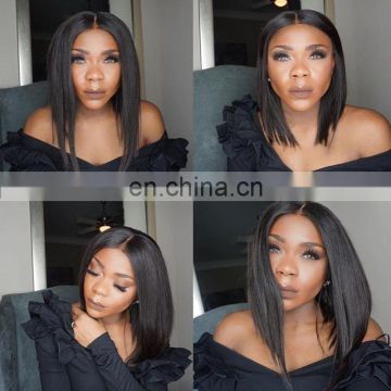 180 Density Full Lace Human Hair Wig with baby hair short bob wigs for black women