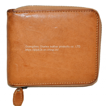 Customized Guangzhou factory first layer leather short wallet tide Japanese and Korean version of the multi-function zipper coin coin bag fashion wallet