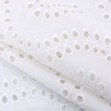 custom cotton fabrics embroidered white fabric