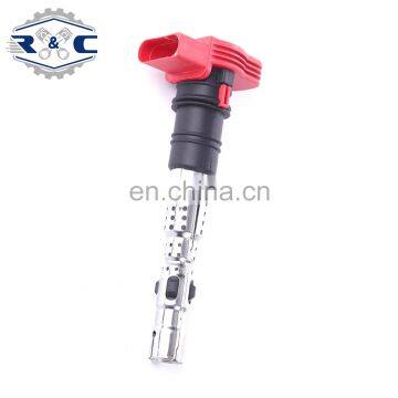 R&C Factory High Quality Car Spark Coils Koil Pengapian mobil 077905115Q For  Audi A6  A6L A8 S4  VW  3.7L Auto Ignition Coil