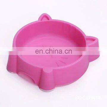 Non-skip Cat Face Shaped Pets Feeder Cat Dog Bowl Neck Protection Multiple Colors