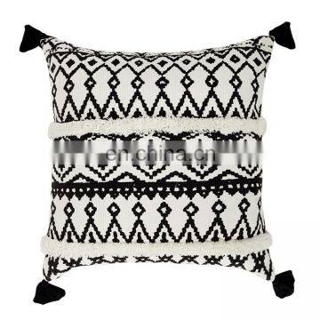 Ready to Ship Home Decoration Pillow Case Printed Tufted Sofa Cushion Cover With Tassels photo-4