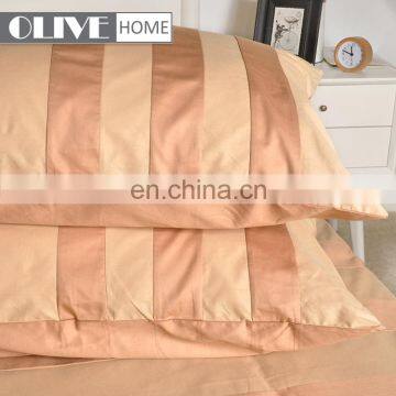 Wholesale Gold Luxury Striped 100% Cotton Percale Quilted Bed Set Bedding Bed Sheet Sets photo-5
