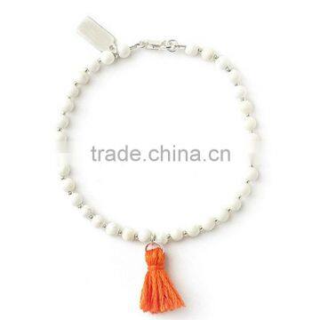 Fashion orange Tassel Bracelet custom Natural Stone Bead Bracelet TSBR004