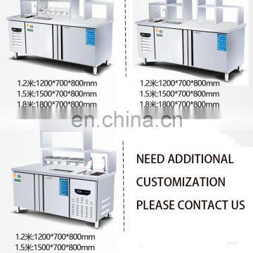 Stainless Steel Milk Tea Working Table With Refrigeration photo-6