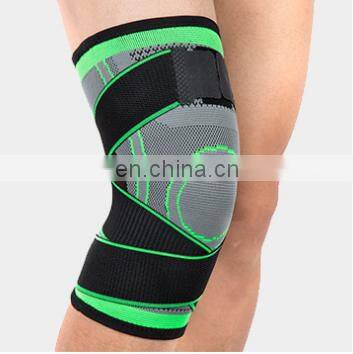 Cross fit training knee pads brace compression sports knee sleeve support with adjustable straps