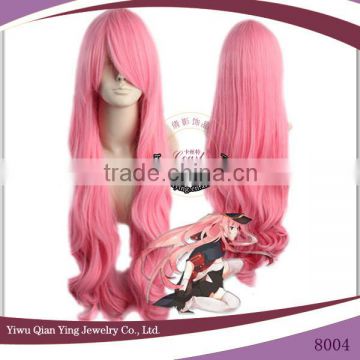 Japanese Pink Long Curly Vocaloid Luka Cosplay Wig for Party