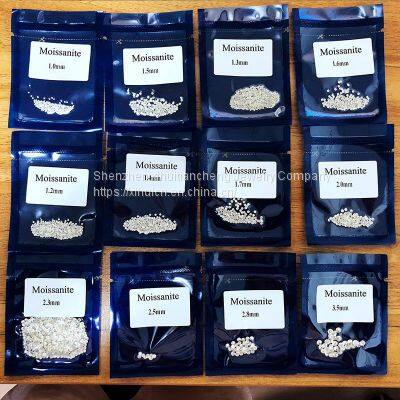 1.0ct Wholesale Size Price 1.0~6.5mm D E F Color Round Cut Lab Grown Loose Moissanites Stone Test Positive 0.5CT