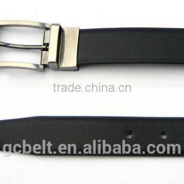 Man's classical PU leather belt with overturn alloy buckle