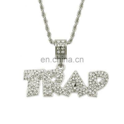 Wholesale Amazon Fashion Cuban Chain CD Letter Stainless Steel Clavicle Necklace Hiphop Non-Fading Jewelry Necklace