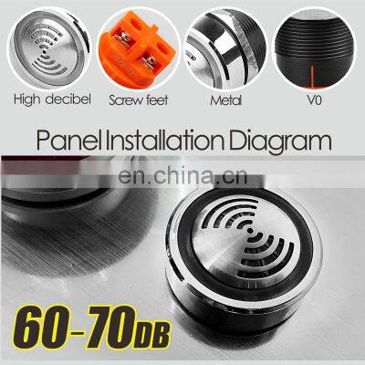 AD16-22SM Flash LED Alarm Indicator Light Signal Lamp Flashmetal Buzzer DC12V DC24V AC 220V 22mm Intermittent Sound photo-3