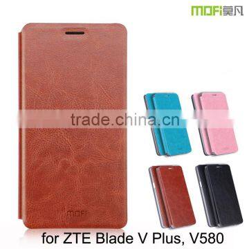 2016 New MOFi Case Housing for ZTE Blade V Plus, Mobile Phone Coque Leather Flip Back Cover for ZTE Blade V580