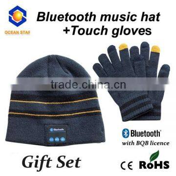 bluetooth beanie hat with gloves touch screen bluetooth beanie with BQB licence