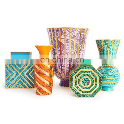 Traditional Luxury Colorful Home Art Porcelain Table Ceramic Decor Flower Vase