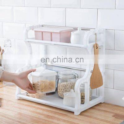 New Kitchen Shelf Double Layers Wholesale Rack Plastic Storage Rack With Chopstick Cage Cutting Board Rack