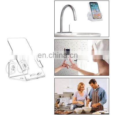 Clear Acrylic Bath Shower Cellphone Holder Wall Mounted Cell Phone Stand Holder Bracket Phone Handset Bracket