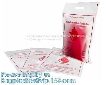 BLOOD TRANSIT BAGS, BLOOD GIP BAGS, BLOOD HANDLE ZIP BAGS, Medical Biohazard Waste Plastic Bag, BLOOD TRANSPORT BAG, BAGPLASTICS, BAGEASE, PAC, PAK