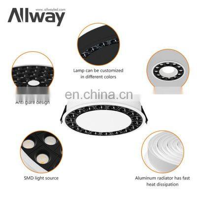 ALLWAY 2022 New Trend Anti Glare Down Lightings School 8w 15w 20w 30w Led Recessed Spot Lights photo-4