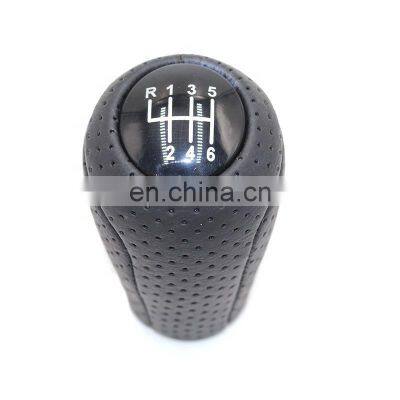 black & Leather Car Shift Gear Knob For Mazda 3 5 6 CX-7 MX-5 Manual 5-Speed / 6-Speed Transmission