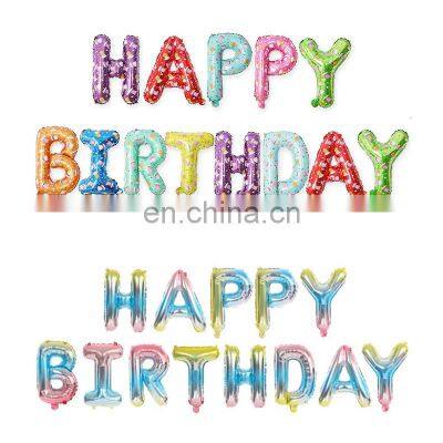 Balloons Happy Birthday Letter Color Block Party Supplies Wall Decorations Foil Balloons Set photo-5