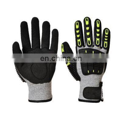 Sandy Nitrile Cut Resistant TPR Impact Anti Cut Glove Level 5 Cut5 Mechanical Work Safety Glove