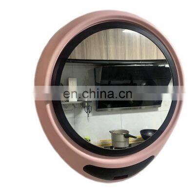 Manufactory Nordic Bathroom Multifunction Wall Mirror Commodity Shelf ABS Colorful Wall Hanging Cosmetics Storage Boxes