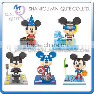 Mini Qute Kawaii WISE HAWK 5 styles Marvel avenger cartoon mouse plastic building blocks brick model educational toy