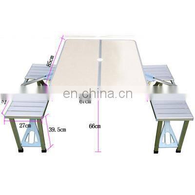 Portable metal small dining table home outdoor barbecue table and chair simple folding table