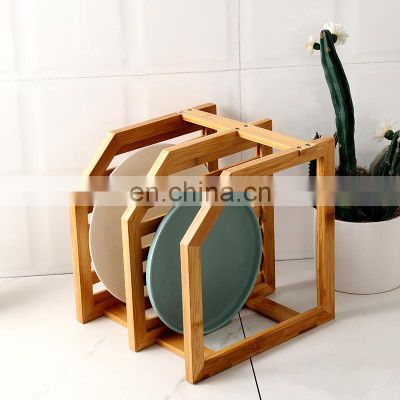 Bamboo Dish Storage Holder New Design High Quality Multifunction Bamboo Storage Holder