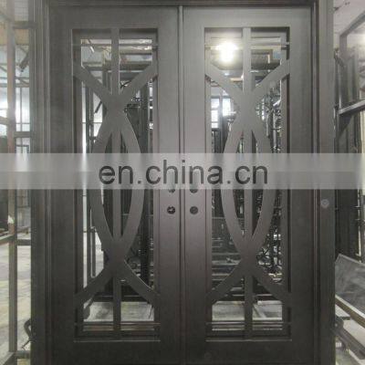 Contemporary Front Exterior Outswing French Patio Metal Iron Storm Double Entry Doors photo-5