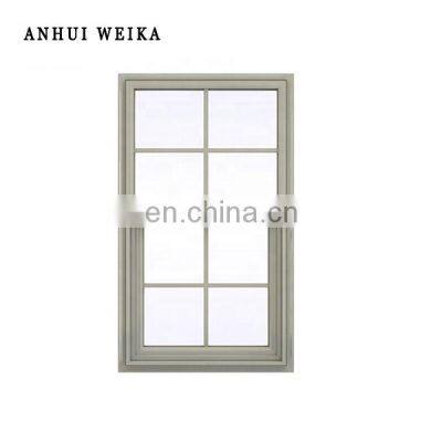 Waterproof soundproof Tempered Glass Vertical Sliding Thermal-Break Upvc Single Double Hung Egress Windows With Grill Design