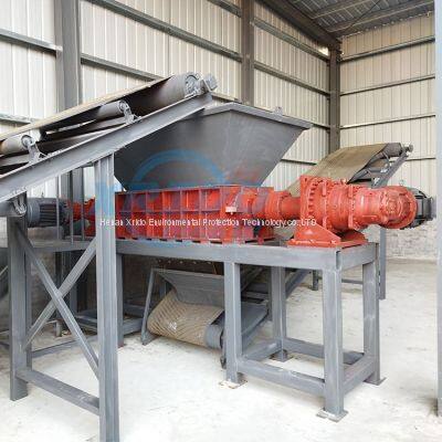 double shaft rubber tyre tire shredding waste plastic shredder machine iron aluminum scrap metal shredders