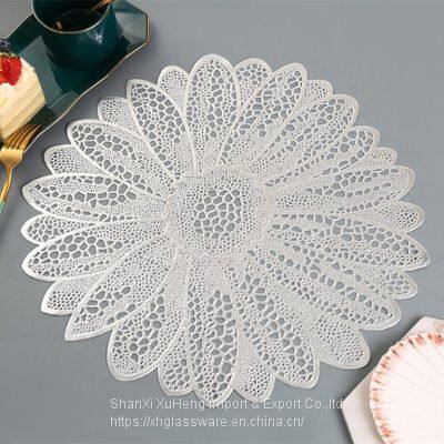 Hollow Flowers Place Mats For Holiday Party Wedding Dinner Table Decoration photo-2