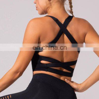 New Arrival For Fall Women Custom Sexy Fitness Gym Wear Straps Sports Bra Workout Yoga Ladies Bras photo-4