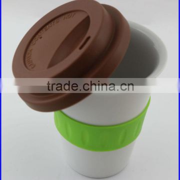 Custom Ceramic Travel Mug with Silicone Handle