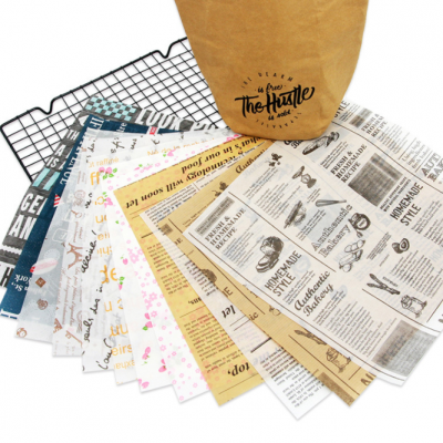 High Quality Sandwich Wrapping Paper burgers with Printed Hamburger foil wrap sheets